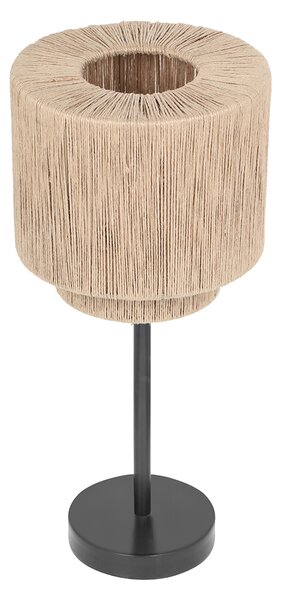 Lampada da tavolo Japandi nera con corda marrone - Smilla