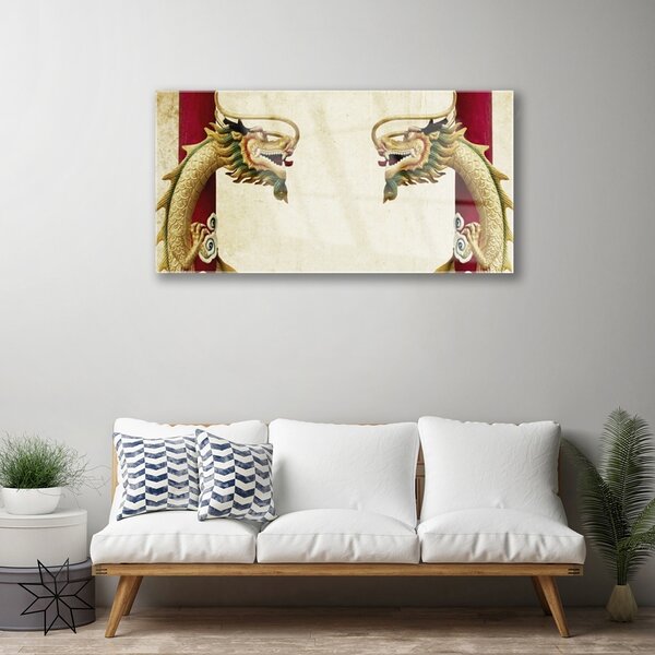 Quadro in vetro Arte del drago 100x50 cm 2 appendini
