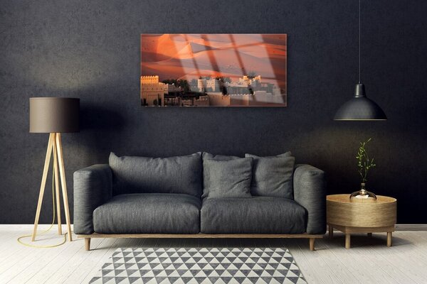 Quadro vetro Architettura della città 100x50 cm 2 appendini