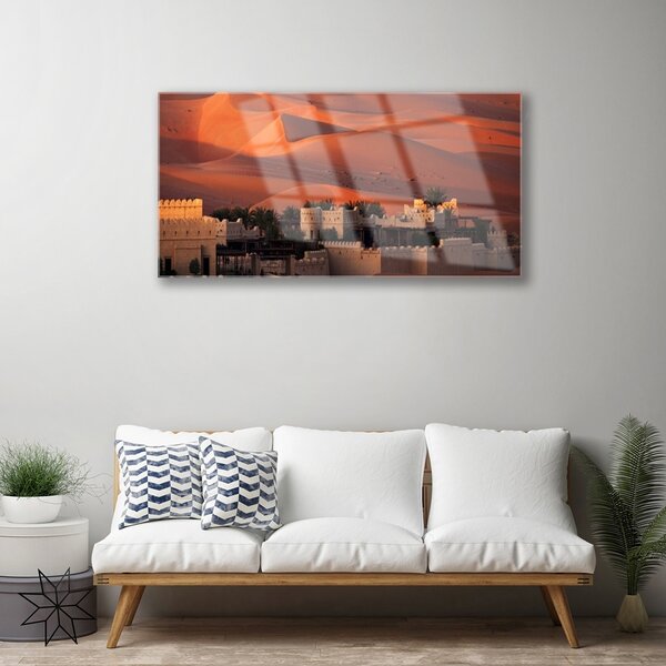 Quadro vetro Architettura della città 100x50 cm 2 appendini