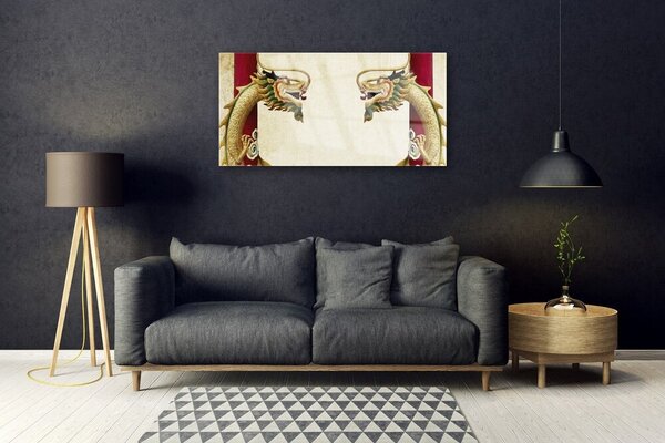 Quadro in vetro Arte del drago 100x50 cm 2 appendini