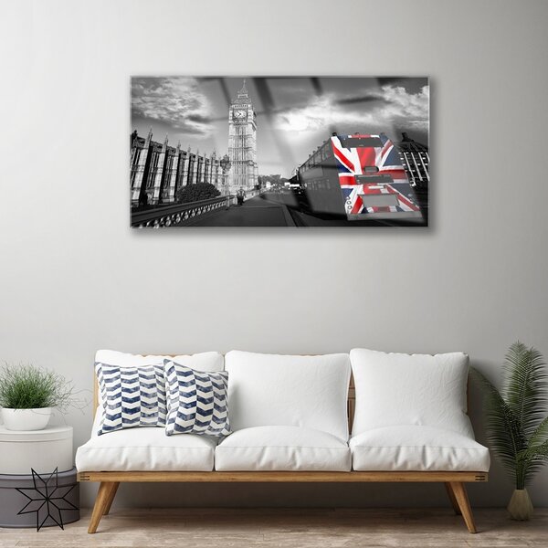 Quadro vetro Architettura della città 100x50 cm 2 appendini