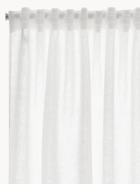 Set di 2 tende semitrasparenti in lino Alexandra, larg. 135 cm