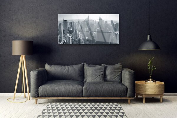 Quadro su vetro Case di città 100x50 cm 2 appendini