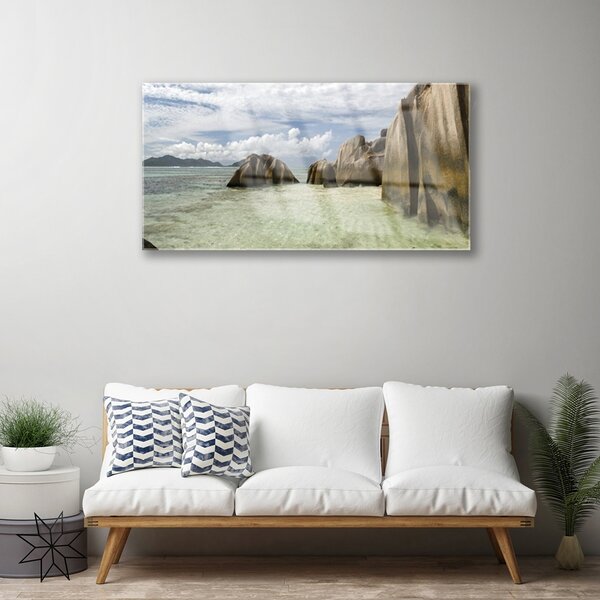 Quadro vetro Paesaggio roccioso 100x50 cm 2 appendini