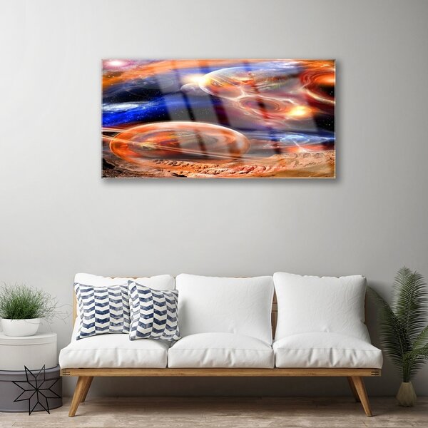 Quadro di vetro Universo dell'astrazione 100x50 cm 2 appendini