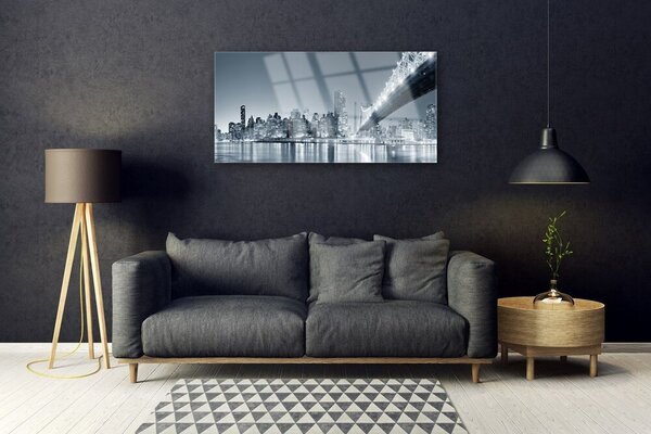 Quadro su vetro Architettura del ponte della città 100x50 cm 2 appendini