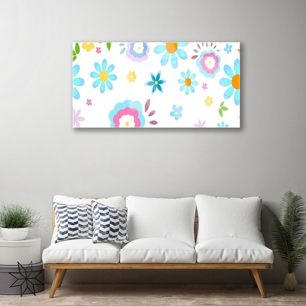 Quadro vetro Fiori Pianta naturale 100x50 cm 2 appendini