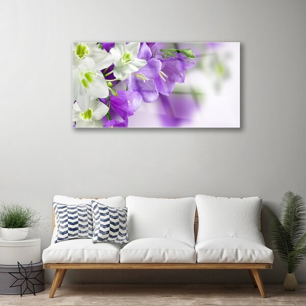 Quadro vetro Fiori Pianta naturale 100x50 cm 2 appendini