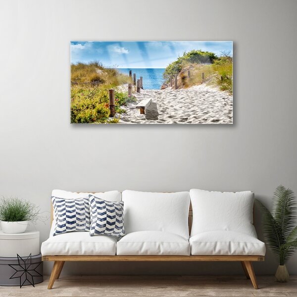 Quadro su vetro Percorso paesaggistico 100x50 cm 2 appendini