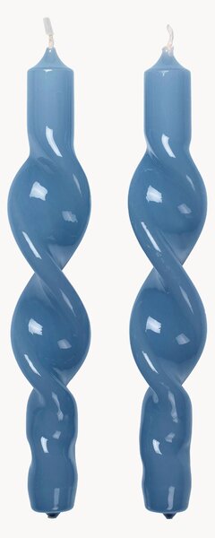 Set di 2 candele da tavolo fatte a mano Twist