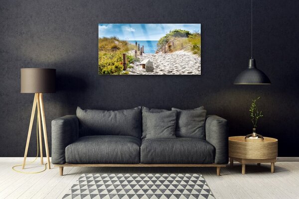 Quadro su vetro Percorso paesaggistico 100x50 cm 2 appendini