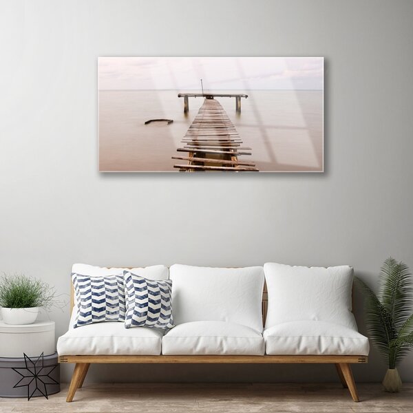 Quadro di vetro Architettura a ponte 100x50 cm 2 appendini