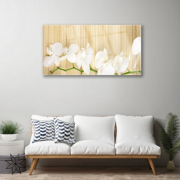 Quadro di vetro Fiori Pianta naturale 100x50 cm 2 appendini