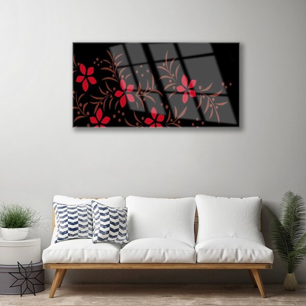 Quadro su vetro Fiori Pianta Natura Arte 100x50 cm 2 appendini