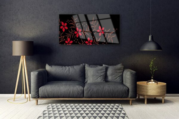 Quadro su vetro Fiori Pianta Natura Arte 100x50 cm 2 appendini