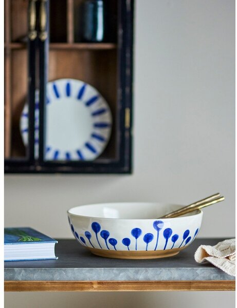 Ciotola bianca/blu in ceramica ø 28 cm Linora – Bloomingville