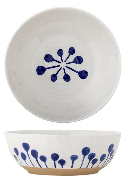 Ciotola bianca/blu in ceramica ø 28 cm Linora – Bloomingville