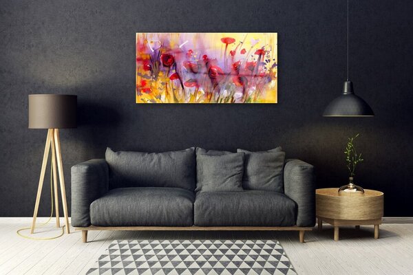 Quadro di vetro Fiori Pianta Natura Arte 100x50 cm 2 appendini
