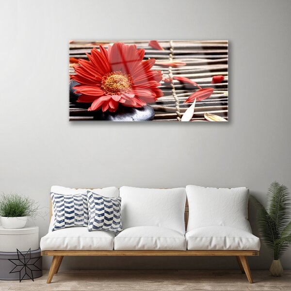 Quadro in vetro Fiore Pianta naturale 100x50 cm 2 appendini