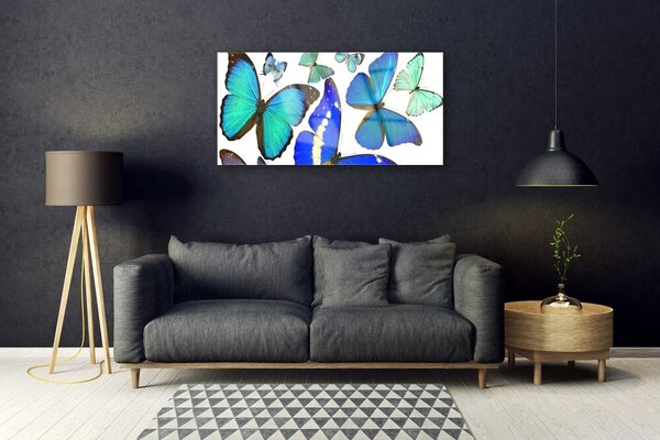 Quadro su vetro Farfalle Natura 100x50 cm 2 appendini