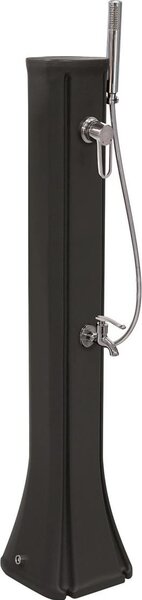 Doccia solare Happy Go 23L Formidra 26x29x120cm antracite – Per esterni Polietilene HD con soffione rimovibile, miscelatore e doccetta