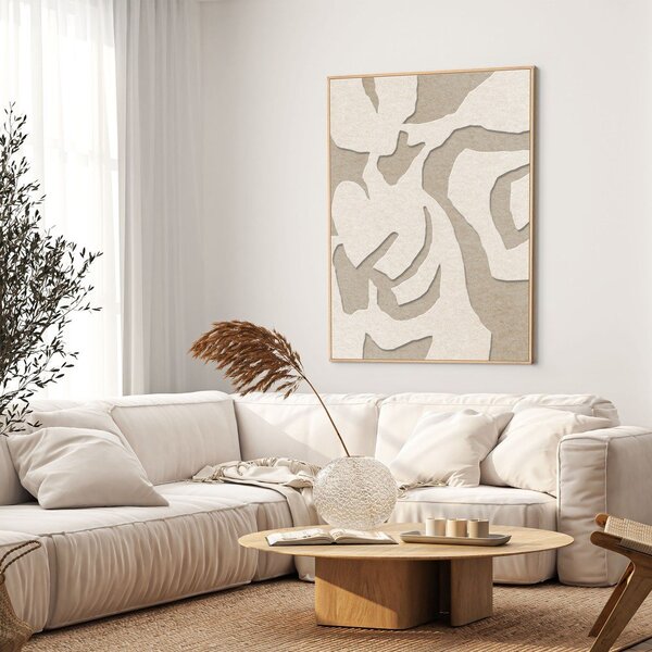 Dipinto in 3D con cornice inclusa/fonoassorbente 90x120 cm Soft Embrace 1 – Malerifabrikken