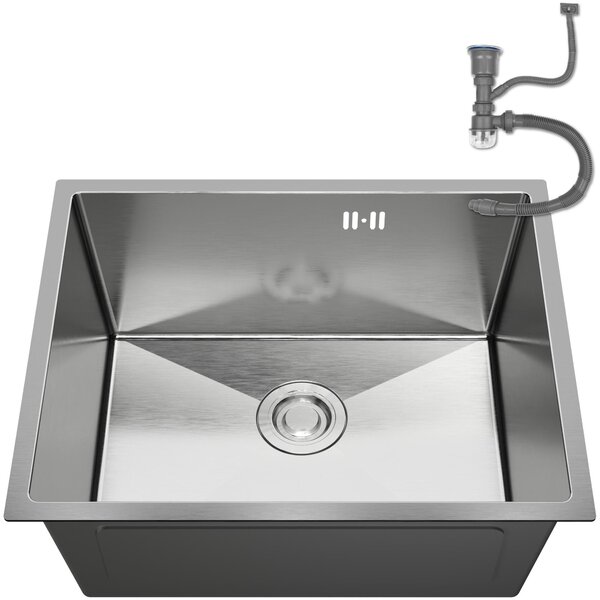 ANW HOME Lavello cucina 54x44 cm acciaio inox 304 Nano sottotop 1 vasca profondo 22 cm resistente graffi moderno