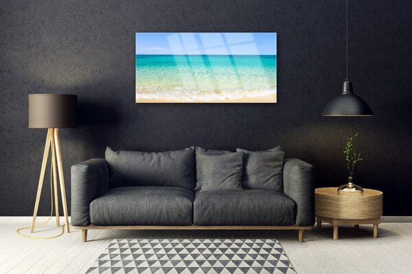 Quadro in vetro Paesaggio marino 100x50 cm 2 appendini
