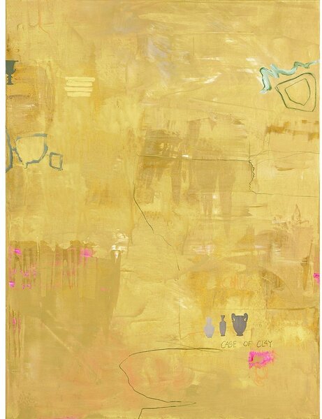 Dipinto dipinto a mano dipinto su tela 88x118 cm Yellow Petite – Malerifabrikken