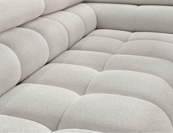 Divano angolare color crema allungabile/con contenitore (con penisola a destra/a L) con rivestimento in bouclé Ferucce – ELTAP