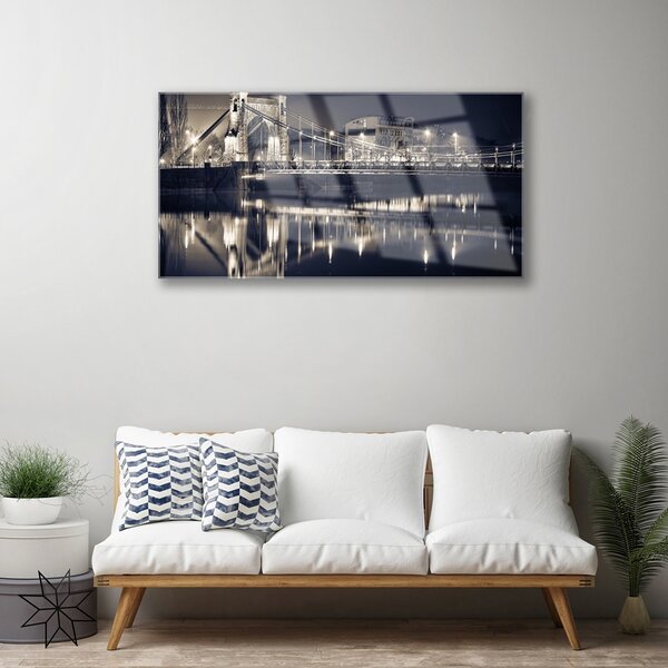 Quadro in vetro Architettura a ponte 100x50 cm 2 appendini