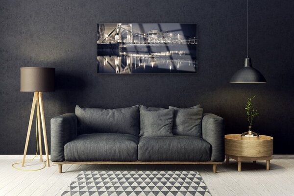 Quadro in vetro Architettura a ponte 100x50 cm 2 appendini