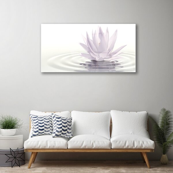 Quadro vetro Arte dell'acqua con i fiori 100x50 cm 2 appendini