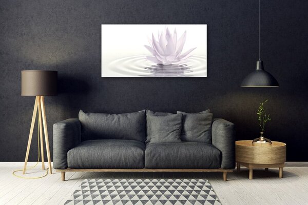 Quadro vetro Arte dell'acqua con i fiori 100x50 cm 2 appendini