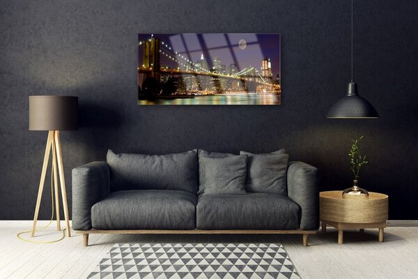 Quadro in vetro Architettura a ponte 100x50 cm 2 appendini