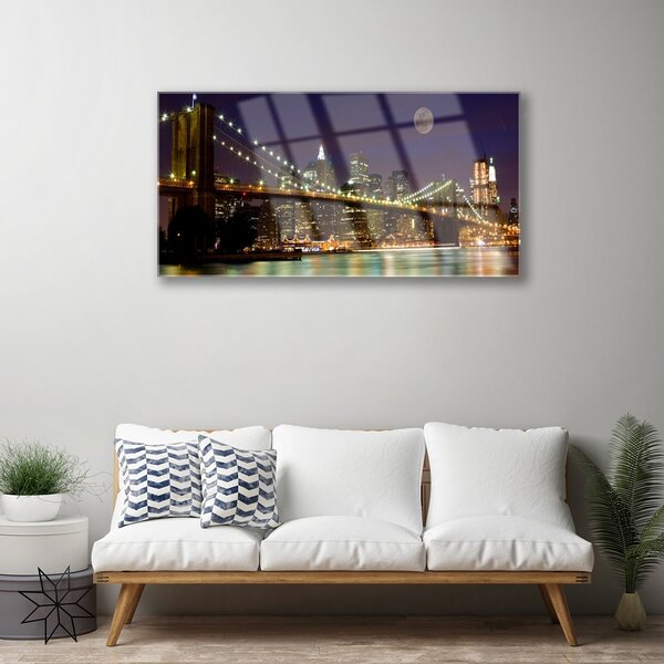 Quadro in vetro Architettura a ponte 100x50 cm 2 appendini