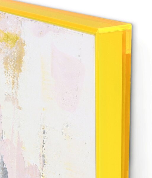 Dipinto stampato/con elementi dipinti a mano con cornice inclusa/dipinto su tela 102x102 cm New Age Yellow – Malerifabrikken