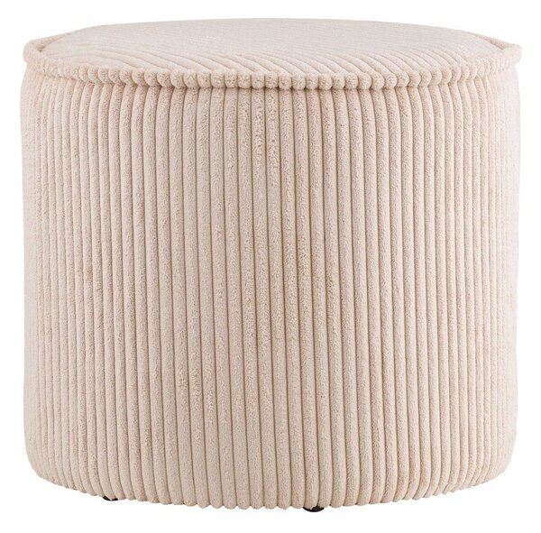 Poggiapiedi beige con rivestimento in velluto a coste Taupo – House Nordic