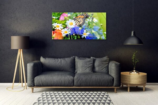 Quadro di vetro Fiori Pianta naturale 100x50 cm 2 appendini