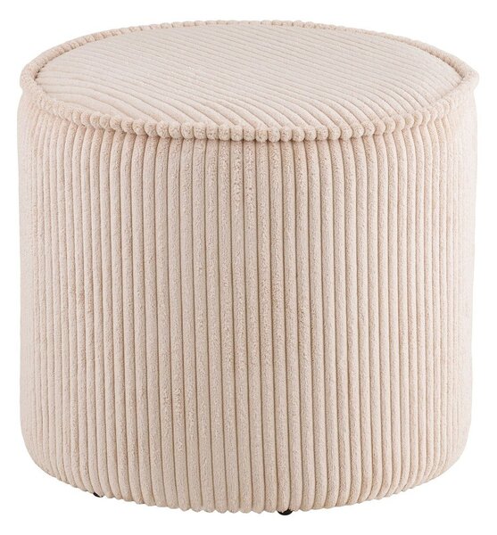 Poggiapiedi beige con rivestimento in velluto a coste Taupo – House Nordic