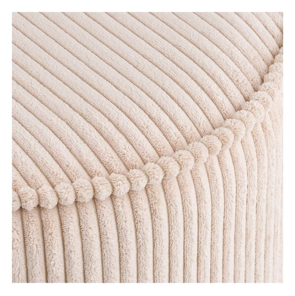 Poggiapiedi beige con rivestimento in velluto a coste Taupo – House Nordic