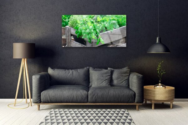 Quadro di vetro Foglia Natura Pianta 100x50 cm 2 appendini