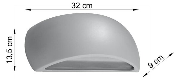 Lampada da parete in ceramica grigia Palermo - Sollux