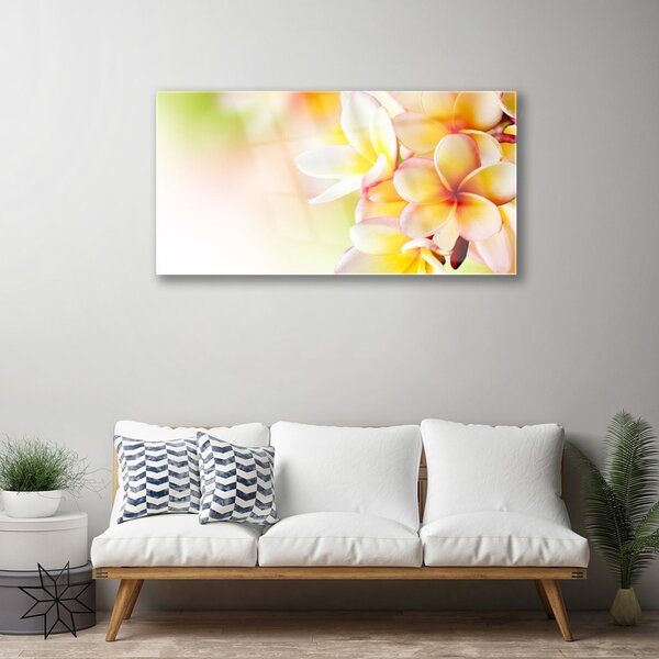Quadro in vetro Fiori Pianta naturale 100x50 cm 2 appendini