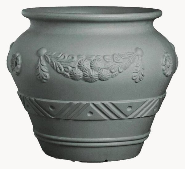 VASO TONDO 'CLOE' ø 15 x h.15 – grafite/grigio luce – Edil Masuma