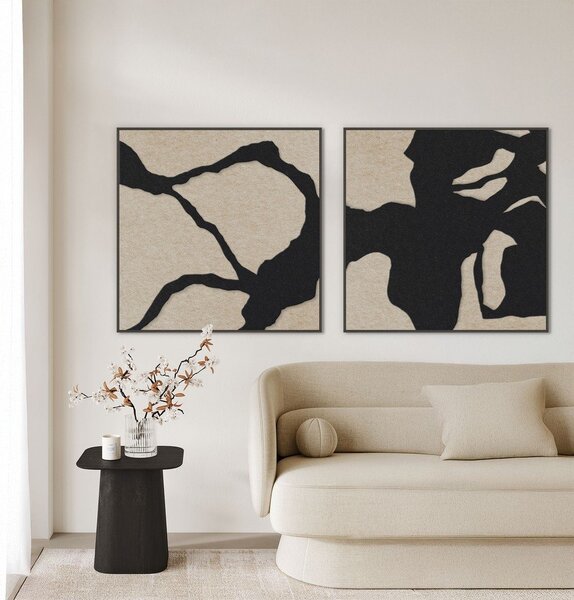 Dipinto in 3D con cornice inclusa/fonoassorbente 102x102 cm Silent Shadow 1 – Malerifabrikken