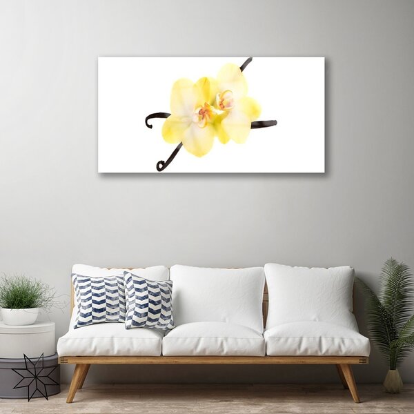 Quadro in vetro Fiori Pianta naturale 100x50 cm 2 appendini