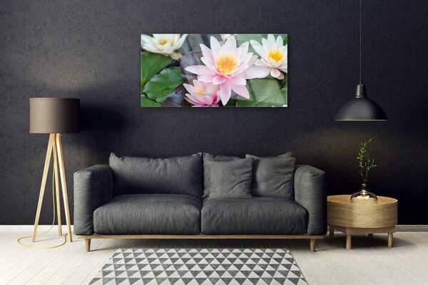 Quadro in vetro Fiori Pianta naturale 100x50 cm 2 appendini