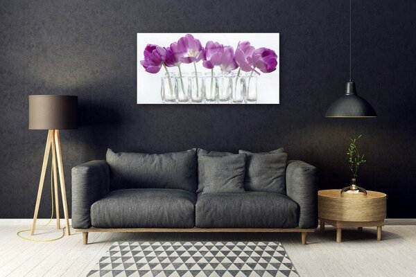 Quadro in vetro Fiori Pianta naturale 100x50 cm 2 appendini